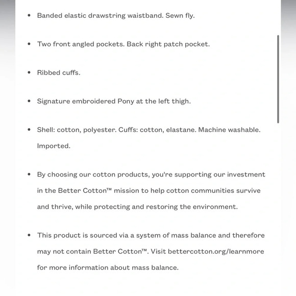 Polo Ralph Lauren Big and Tall Core Replen Black Jogger Sweatpants Mens Size 3LT - Picture 7 of 7